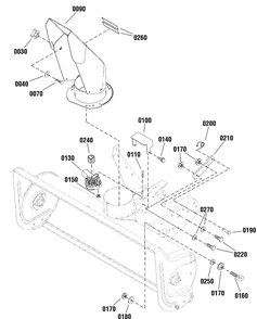 Spout Group Diagram and Parts List for 1696423-00  Briggs and Stratton Snow Blower